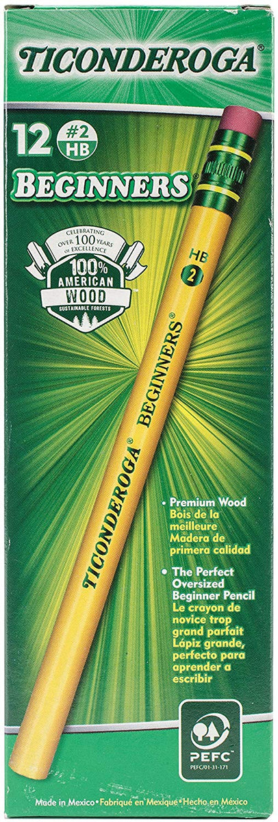 Dixon Ticonderoga Beginners Primary Pencils, No. 2, Yellow, Box of 12 –  Ramrock School & Office Supplies