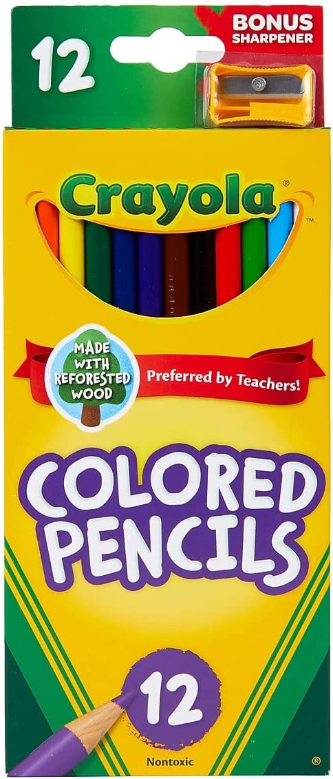 12 Colored Pencils for adult Coloring with Sharpener