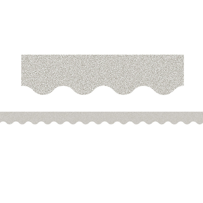 Teacher Created Resources Silver Glitz Scalloped Border Trim (TCR 77017)