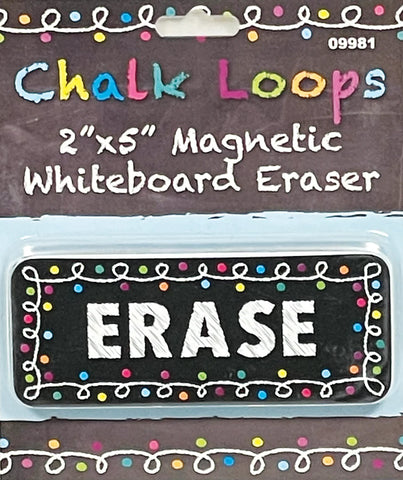 Ashley Chalk Loops Magnetic Whiteboard Eraser 2" X 5" (ASH 09981)