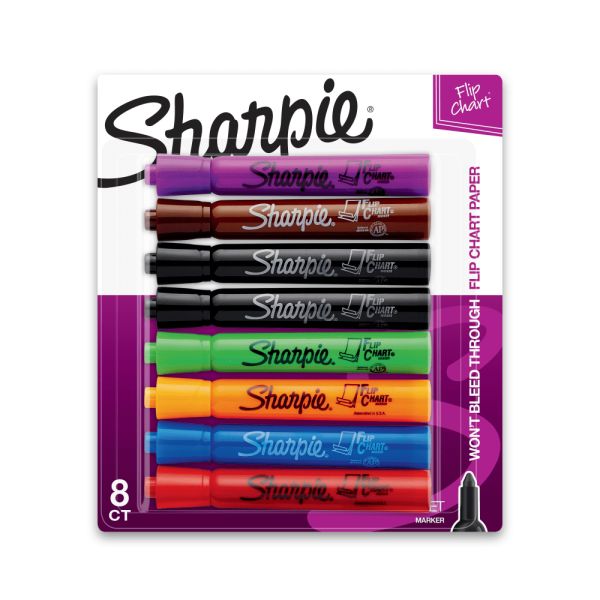 Sharpie Flip Chart Markers, Assorted, Pack of 8 (SAN 22480)