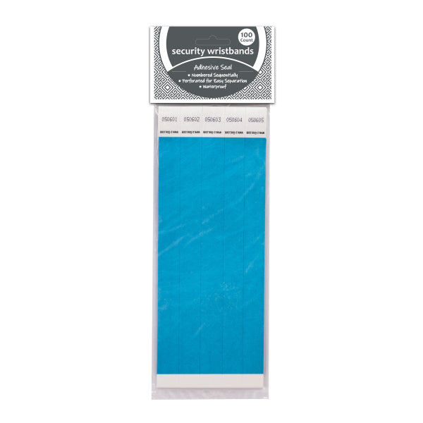 C-Line DuPont Tyvek Security Wristbands, Blue, 100 Pack (CLI 89105)