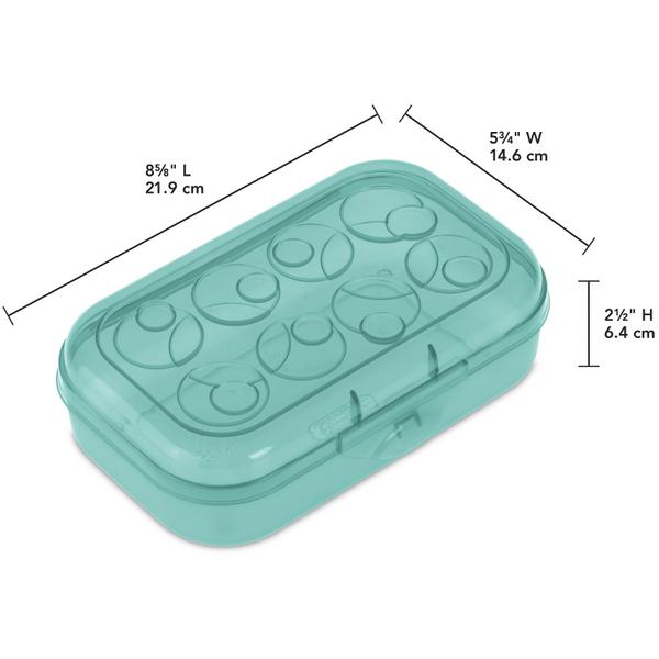 Sterilite Pencil Box, 8-5/8" x 5-3/4" x 2-1/2", Teal (STER 1733LAB6W)