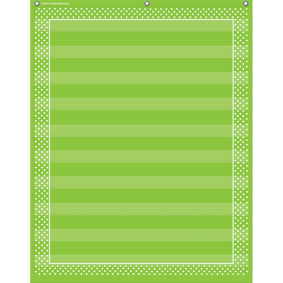 Teacher Created Lime Polka Dot 10 Pocket Chart (TCR 20745)