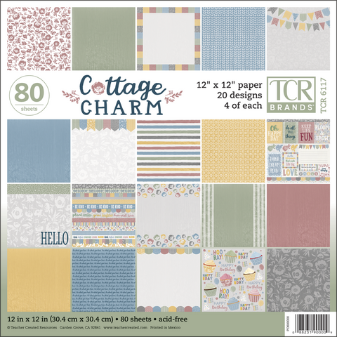 Teacher Created Resources Cottage Charm Project Paper,12" x 12", 80 Pages (TCR 6117)