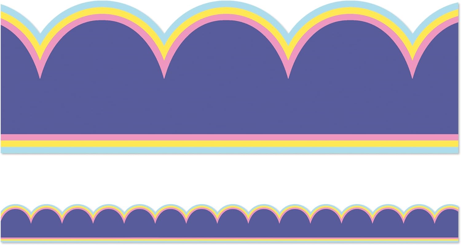 Carson Dellosa Pop of Purple Scalloped Bulletin Board Borders (CD 108519)