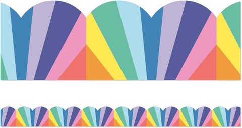 Carson Dellosa Rainbow Burst Scalloped Bulletin Board Borders (CD 108518)