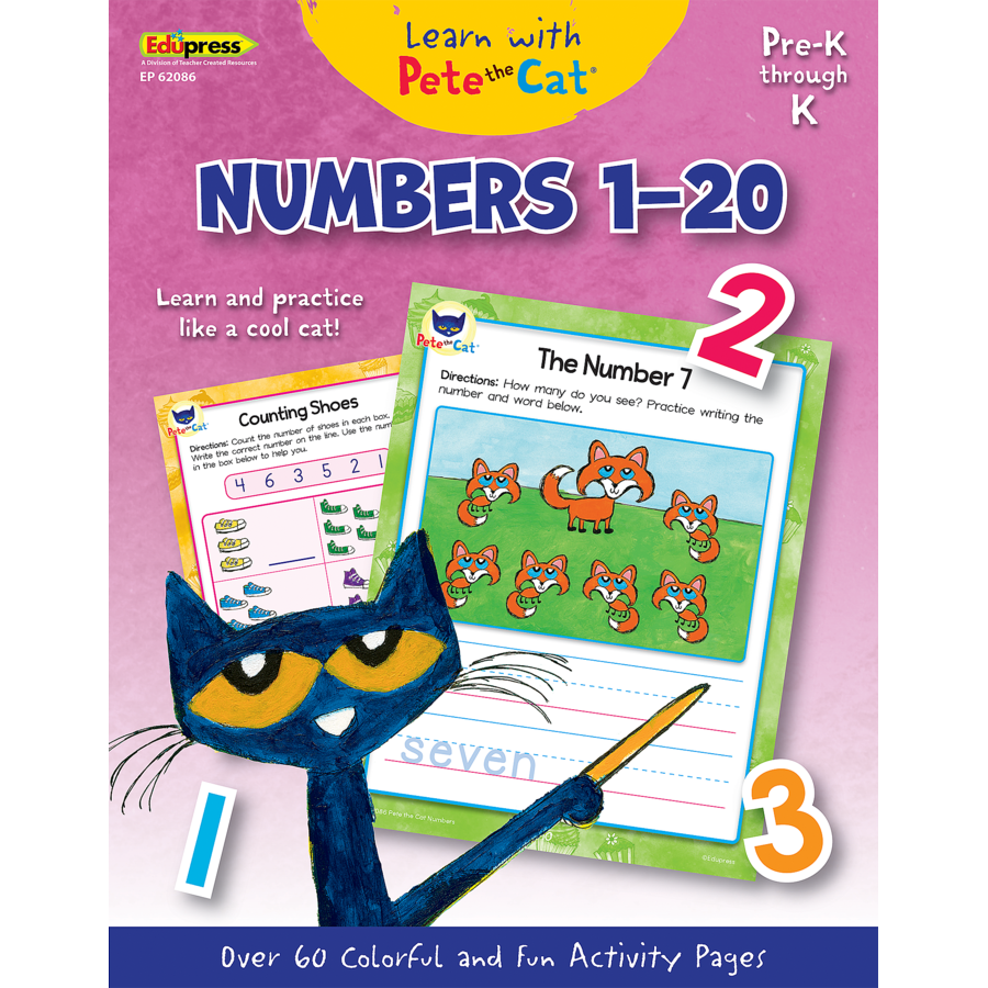 Teacher Created Learn with Pete the Cat: Numbers 1-20 (TCR 62086 ...