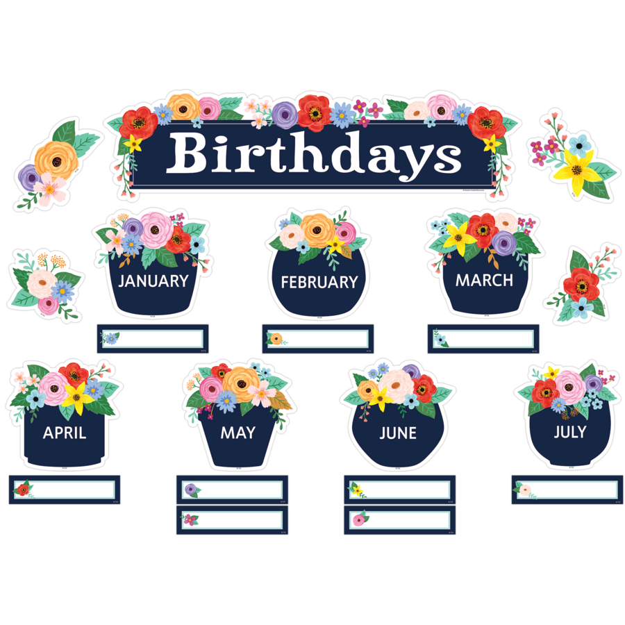 Teacher Created Resources Wildflowers Birthdays Mini Bulletin Board (TCR 6704)