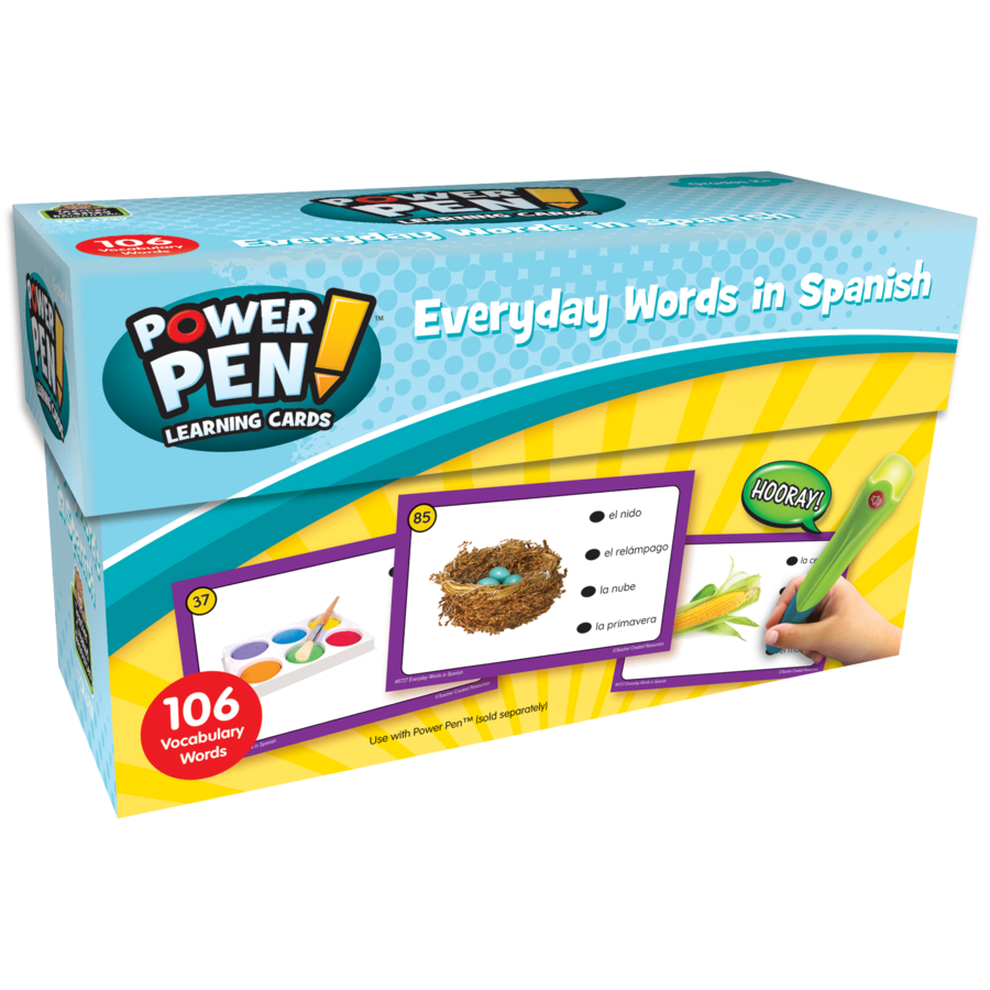 Teacher Created Resources Power Pen Learning Cards Everyday Words in Spanish (TCR 6727)