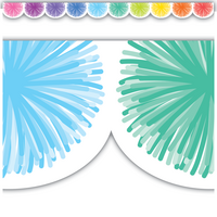 Teacher Created Resources Colorful Poms Scalloped Die-Cut Border Trim (TCR 6919)