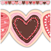 Teacher Created Resources Frosted Heart Cookies Die-Cut Border Trim (TCR 6950)