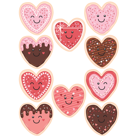 Teacher Created Resources Frosted Heart Cookies  6" Accents, Pack of 30  (TCR 6951)