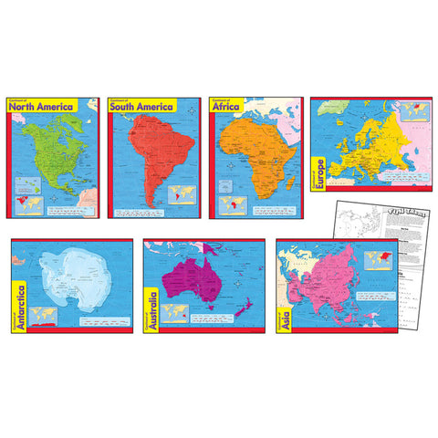 Trend Enterprises Continents Learning Charts Combo Pack 7 Charts (T 38930)