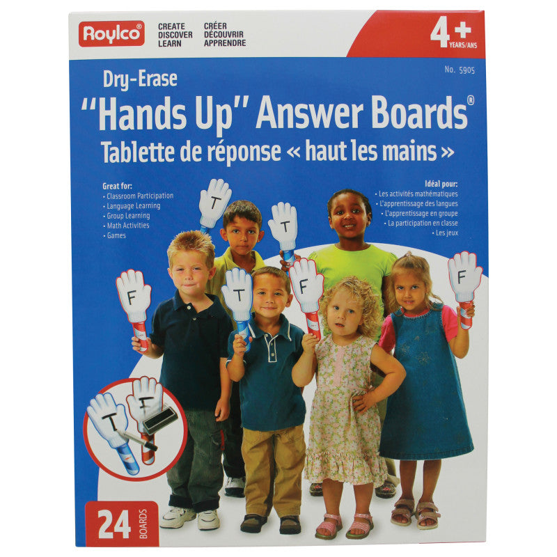 Roylco Hands Up Dry Erase Answer Boards, 24 pkg (R-5905)