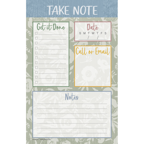 Teacher Created Classroom Cottage Notepad - Take Note (TCR 7198)