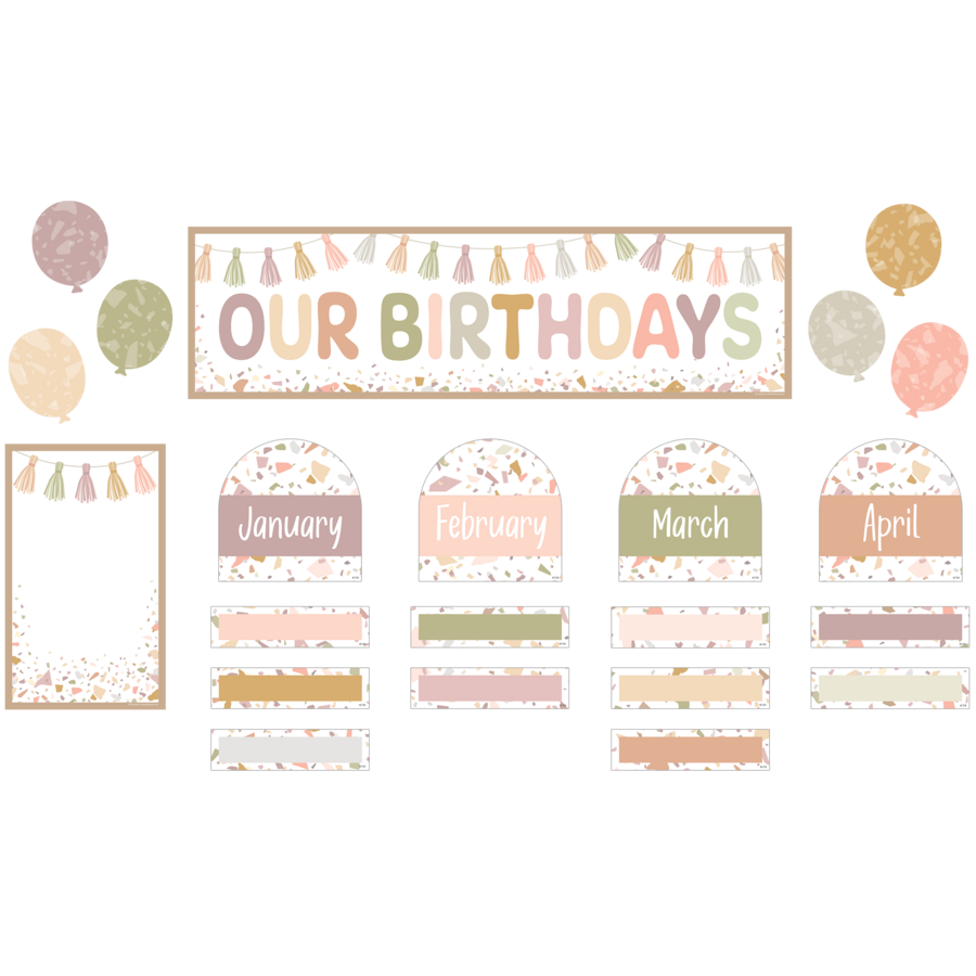 Teacher Created Resources Terrazzo Tones Our Birthdays Mini Bulletin Board (TCR 7208)