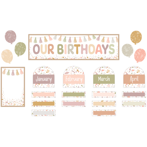 Teacher Created Resources Terrazzo Tones Our Birthdays Mini Bulletin Board (TCR 7208)