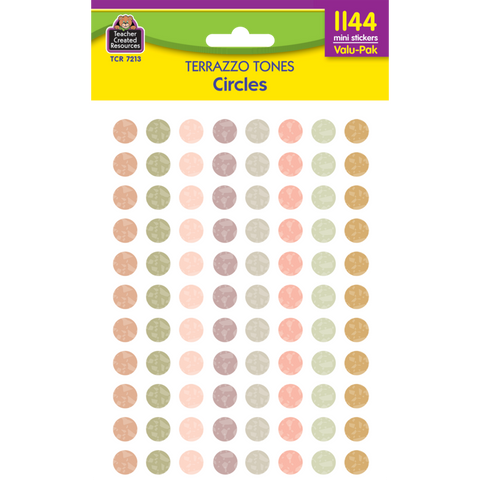 Teacher Created Resources Terrazzo Tones Circles Mini Stickers Value Pack (TCR 7213)