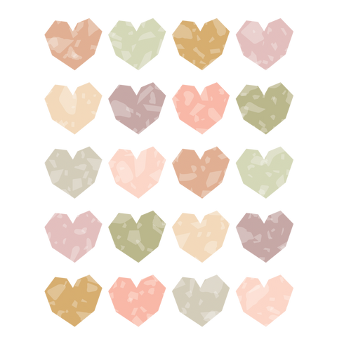 Teacher Created Resources Terrazzo Tones Hearts Stickers (TCR 7228)