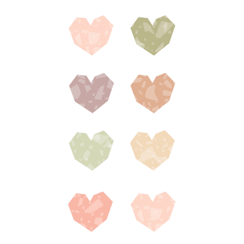 Teacher Created Resources Terrazzo Tones Hearts Mini Stickers (TCR 7229)