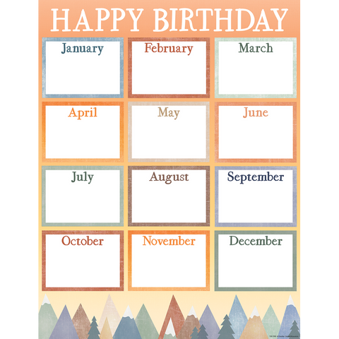 Teacher Created Resources Moving Mountains Happy Birthday Chart (TCR 7393)