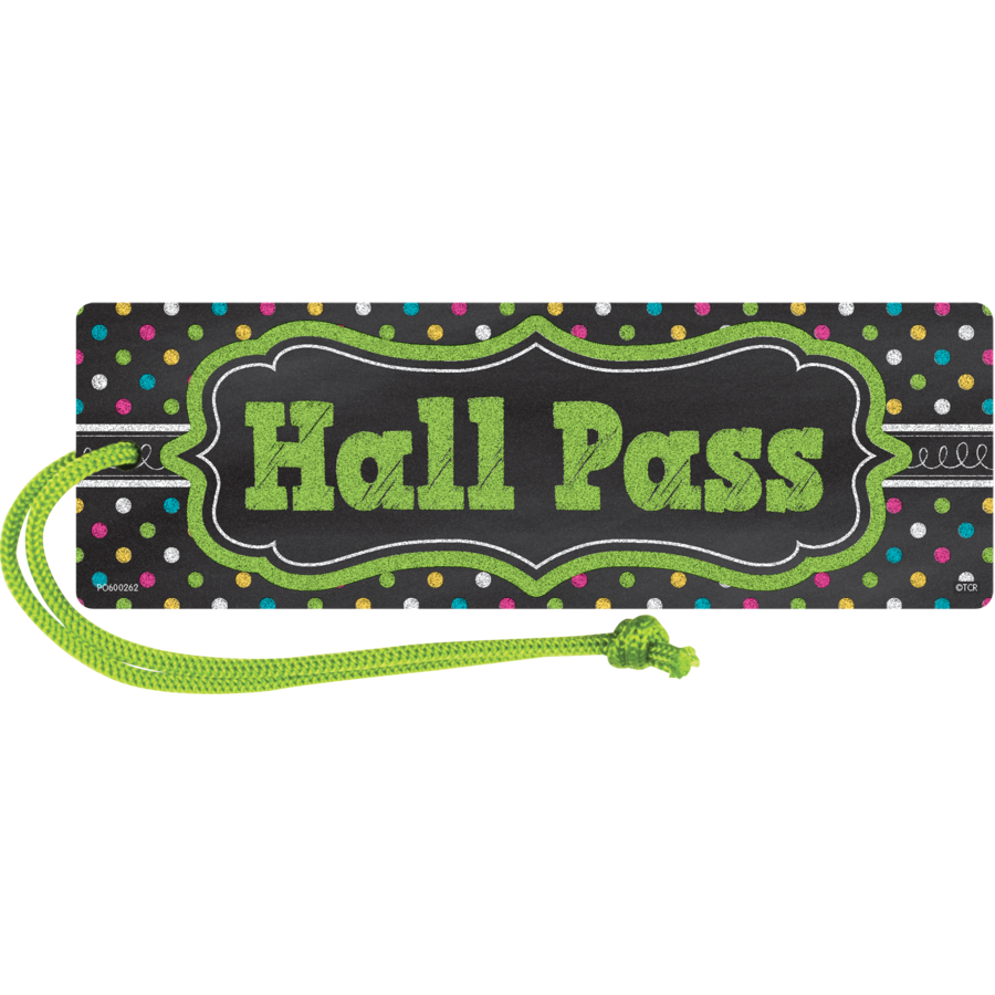 Teacher Created Chalkboard Brights Hall Pass,  Magnetic (TCR 77276)