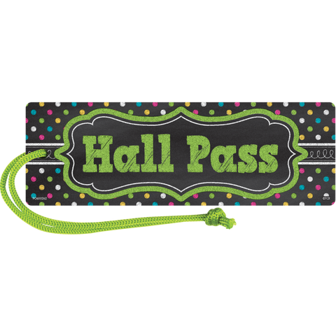 Teacher Created Chalkboard Brights Hall Pass,  Magnetic (TCR 77276)