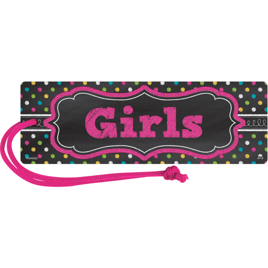 Teacher Created Chalkboard Brights  Girls Pass, Magnetic (TCR 77277)