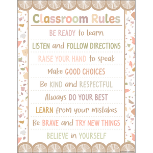 Teacher Created Resources Terrazzo Tones Classroom Rules Chart (TCR 7872)