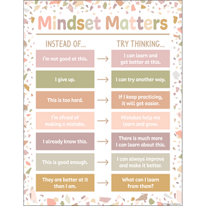 Teacher Created Resources Terrazzo Tones Mindset Matters Chart (TCR 7873)