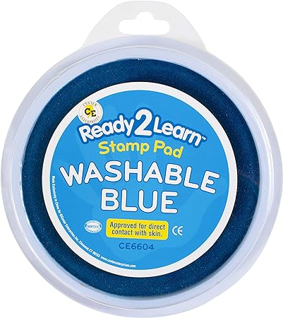 Learning Advantage Ready 2 Learn Jumbo Circular Washable Stamp Pads - Blue (CE 6604)