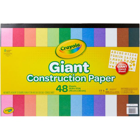 Crayola Giant Construction Paper 18" X 12", 48 Sheets (99-0055)