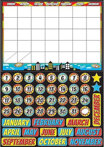 Ashley Productions Superhero Magnetic Calendar Set 47Pcs 12-Inch x 17-Inch (ASH 77002)