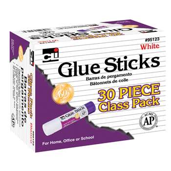 Charles Leonard 30 Pack White Glue Sticks (CHL 95123)