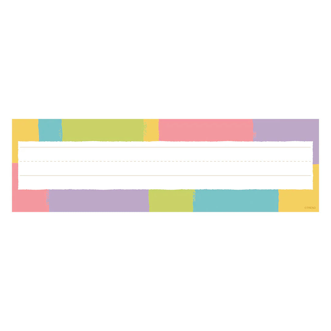 Trend Enterprises Cheerful Stripes Desk Toppers Name Plates (T 69048)