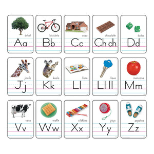 Trend Photo Alphabet Cards Zaner-Bloser (Spanish) Manuscript Bulletin Board Set (T 8056)