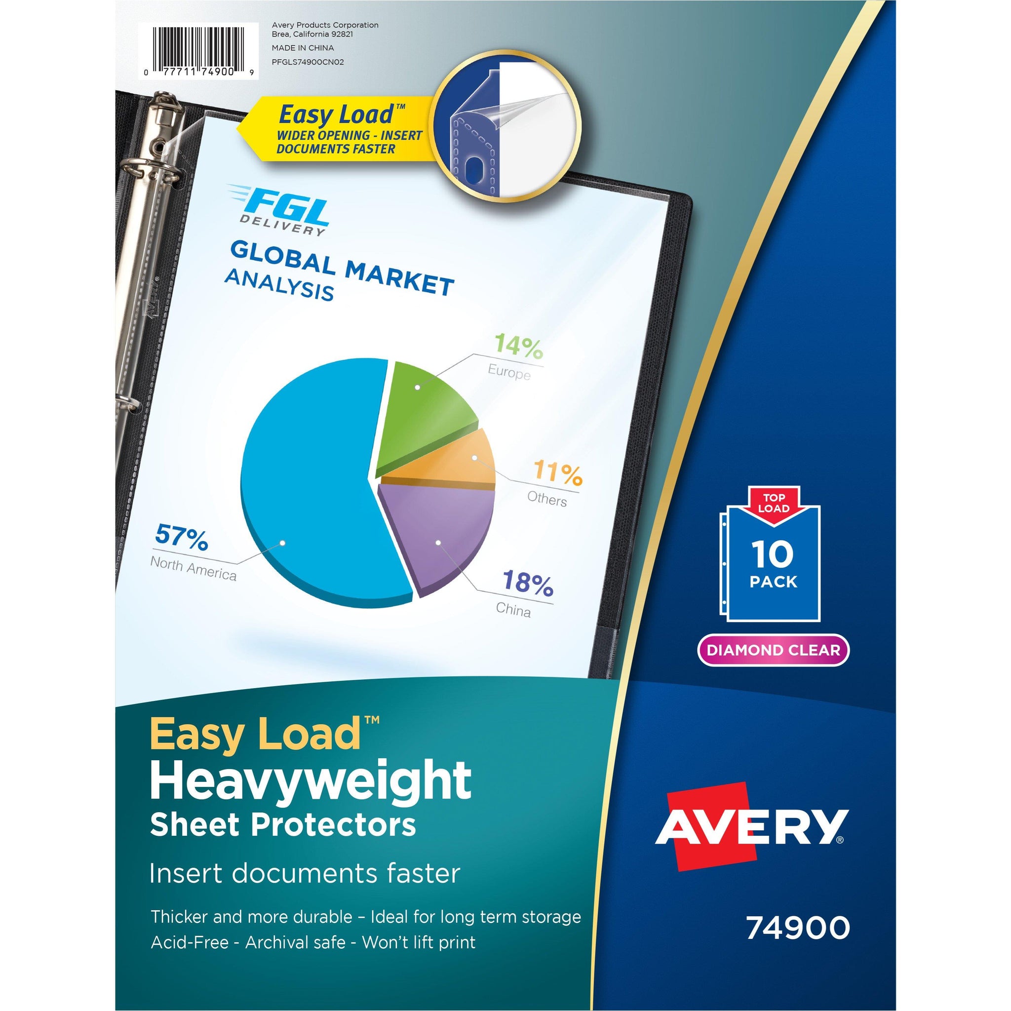 Avery Diamond Clear Heavyweight Sheet Protectors, Acid-Free, Archival Safe, Top Loading, 10 Protectors (74900)