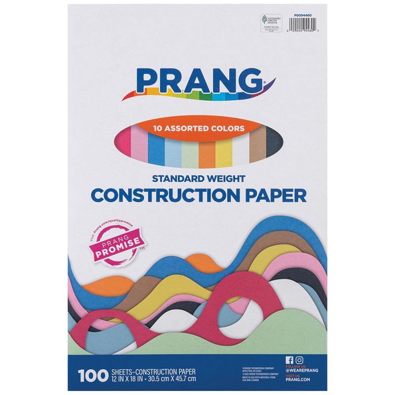 Prang Construction Paper, 12" x 18", 100 count, Assorted (P0094460)