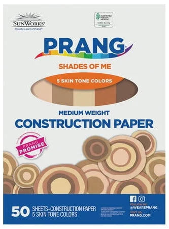 Prang Shades of Me 9" x 12" Construction Paper, Assorted Colors, 50 Sheets (P 9509)