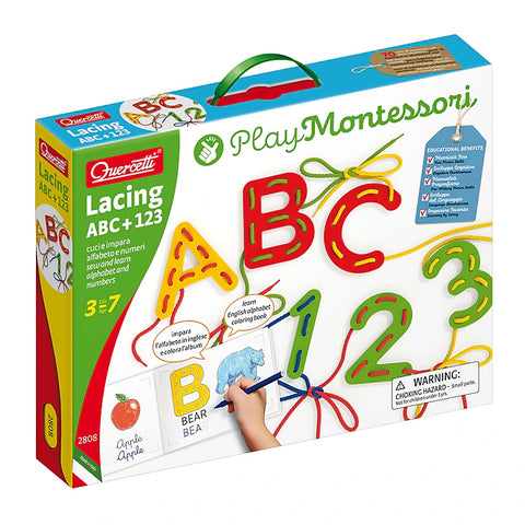 Quercetti Play Montessori Lacing ABC+123 (QRC 2808)