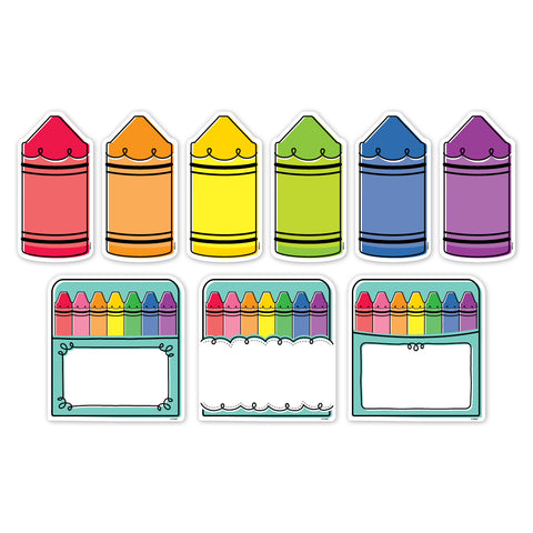 CTP Core Decor Doodle Crayons 6" Designer Cut-Outs (CTP 10929)