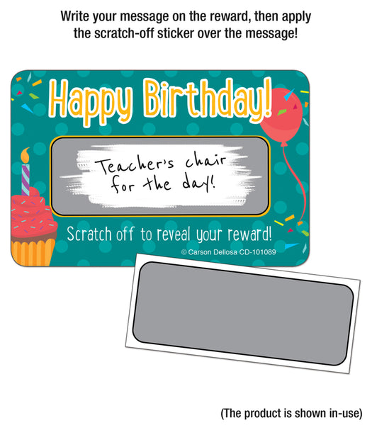 Carson Dellosa Happy Birthday! Scratch Off Awards & Certificates (CD 101089)