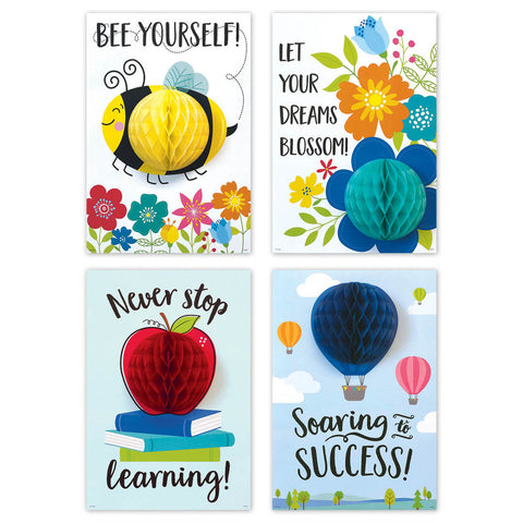 Creative Teaching 3D POP! Positive Mindset Inspire U 4-Poster Pack (CTP 10697)