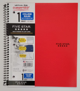 College Ruled Binder Paper Spiral Notebook for Sale by