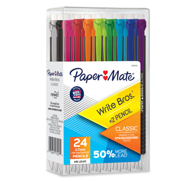 Paper Mate Mechanical Pencils, Write Bros. Classic #2 Pencil, 0.7mm, 24 Count (2096310_