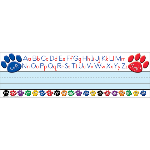 Teacher Created Paw Prints Left/Right Alphabet Desk Name Plates 36/Pack (TCR4040)