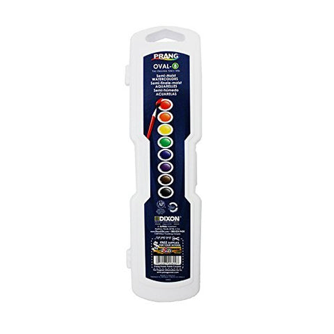 Prang Oval Watercolor Paints, 8 Count, Assorted Primary Colors (DIX00800)