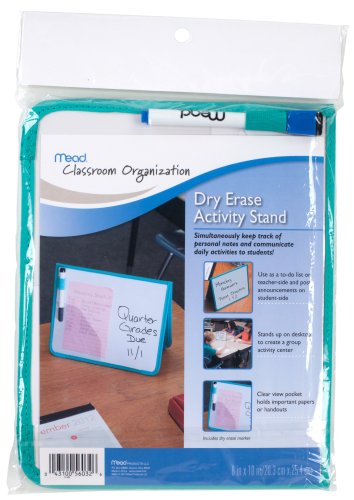 Mead Dry Erase Activity Stand, Dual Surfaces 8" x 10" Teal (72316)