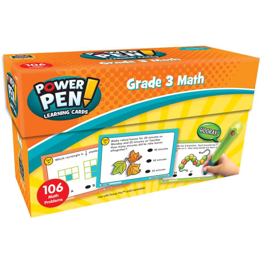 Teacher Created Power Pen Learning Cards GRADE 3 MATH (TCR6013)